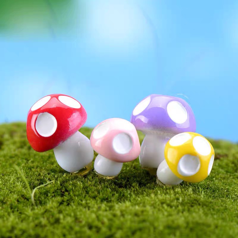 Tiểu cảnh nấm mini trang trí sen đá, xương rồng, terrarium, charm slime, cây cảnh mini, cây để bàn, đồ trang trí