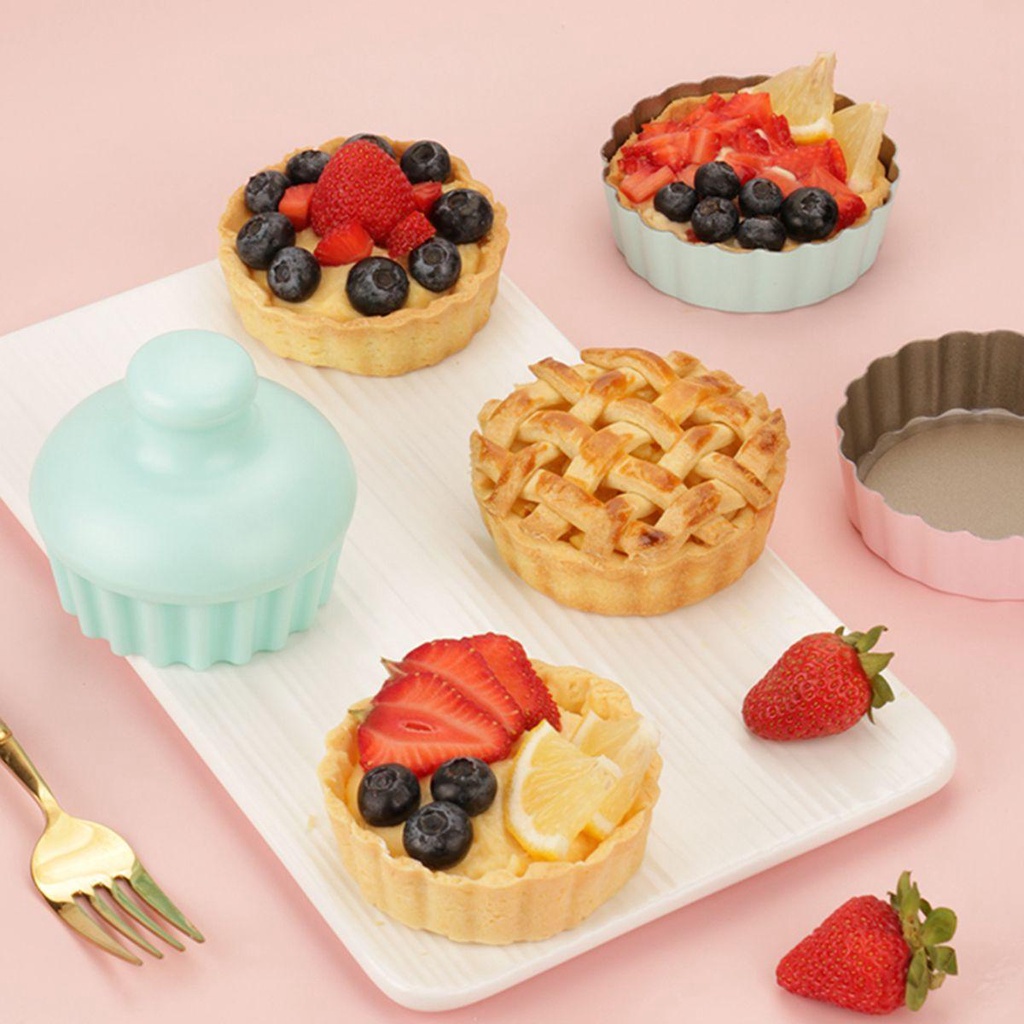 Khuôn Làm Bánh Tart Tráng Miệng Với Đáy Rời Chống Dính Tiện Dụng