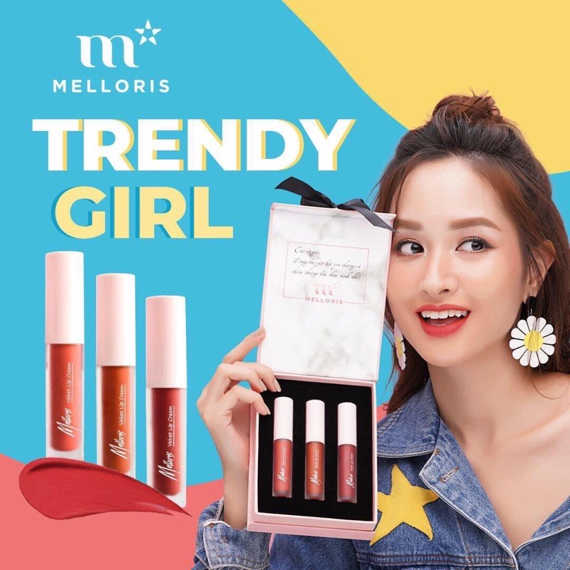 Set 3 Cây Son Kem Lì Melloris Chính Hãng Mềm Mịn, Không Chì, Không Khô Môi (Có Son Lẻ) | BigBuy360 - bigbuy360.vn