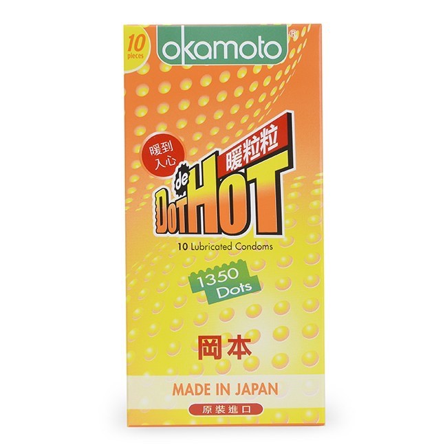 Bao Cao Su Okamoto Dot de Hot, Gai Nóng Truyền Nhiệt Nhanh (Hộp 3C, 10C)