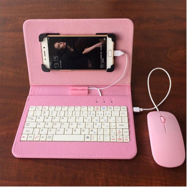 Bộ sản phẩm bao da kèm bàn phím dời +chuột cho điện thoại, máy tính bảng | BigBuy360 - bigbuy360.vn
