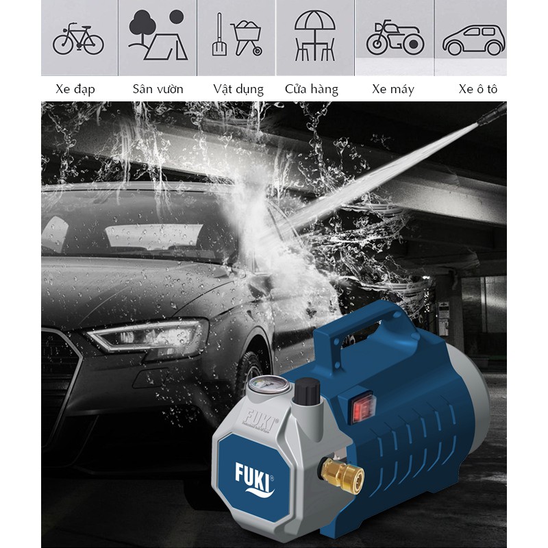 Máy phun xịt rửa xe cao áp Fuki F20 Plus 2500W