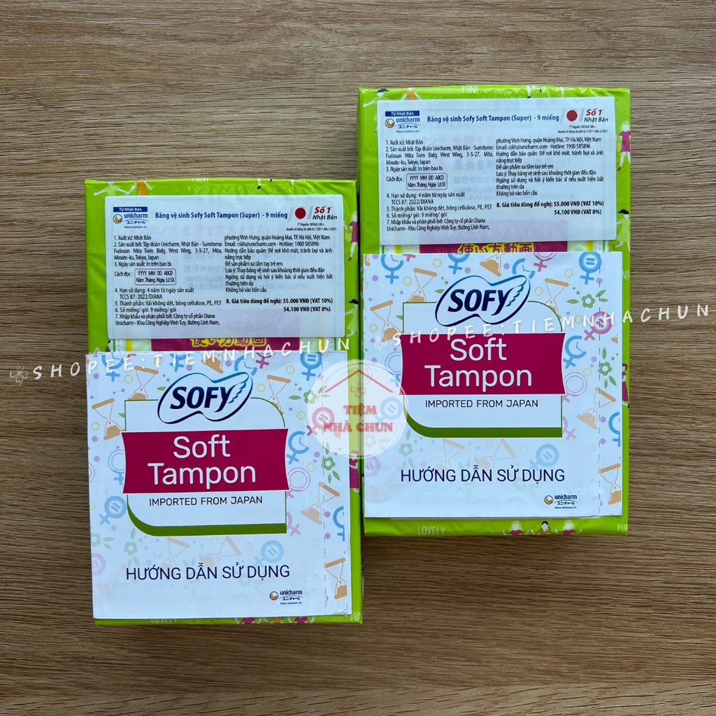 BĂNG VỆ SINH TAMPON SOFY UNICHARM SIÊU THẤM ĐI BƠI HỘP 9 QUE