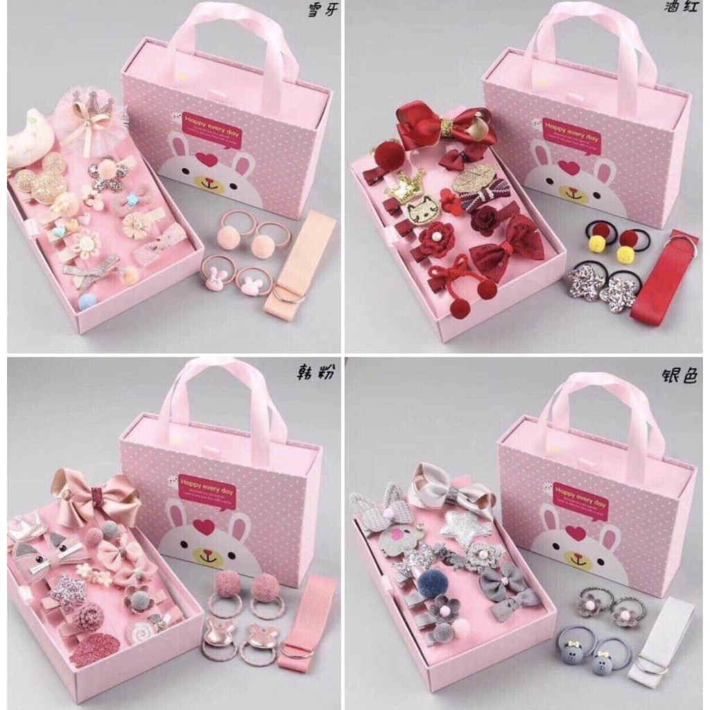 Bộ cột tóc 18 món cho trẻ em