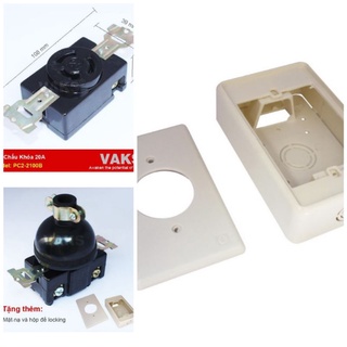 Đế nổi Lắp cho  Hạt công tắc, hạt báo đèn ,ô cắm locking 4 chấu  khóa 30A
