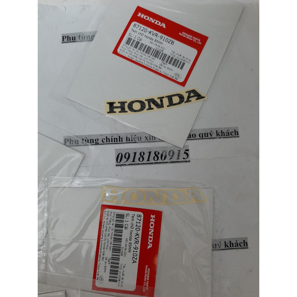 Tem chữ honda 85MM tem mặt nạ wave anpha honda