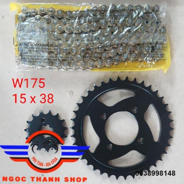 Bộ nhông xích đĩa sên đĩa cho W175 15 x 38 ...-NTS