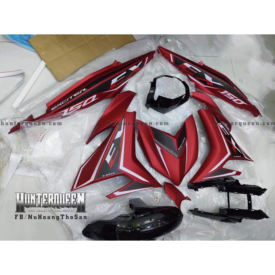 Tem rời Exciter 150. Xe đỏ nhám. Thay đổi màu sắc và chi tiết theo yêu cầu. Sắc nét, bền màu