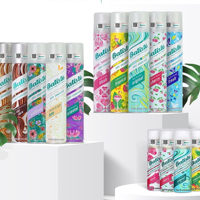 Dầu gội khô Batiste Dry Shampoo hết Ngứa, hết bết dính tóc bồng bềnh tức thì 50ml 200ml