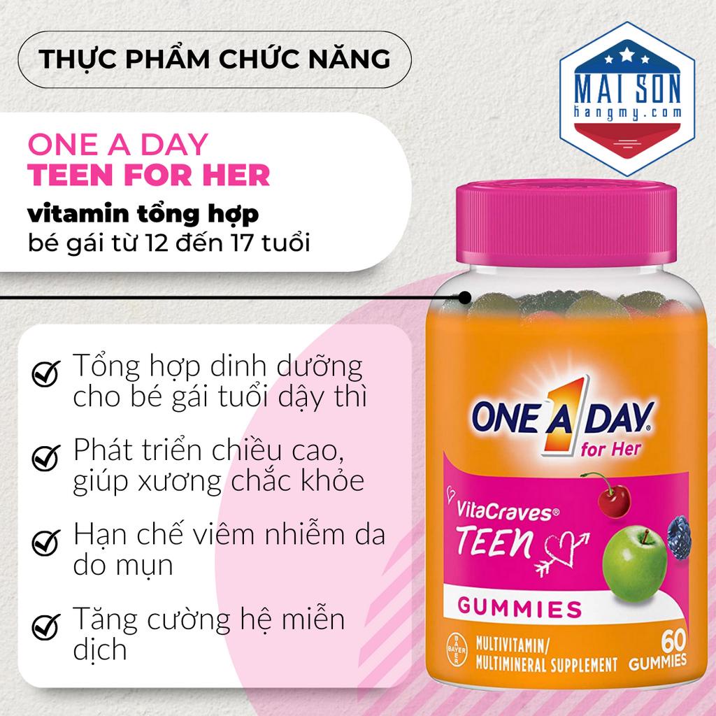 KẸO NHAI VITAMIN TỔNG HỢP CHO BÉ TEEN ONE A DAY TỪ 12-17 TUỔI  - Hàng Nhập USA Chính Hãng