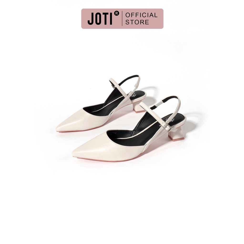 Giày Cao Gót Nữ JOTI Lolita 3269VN5 - Mũi Nhọn Hở Gót Đế Trụ Vuông Cao 4cm Da Mờ - Mang Công Sở Dự Tiệc