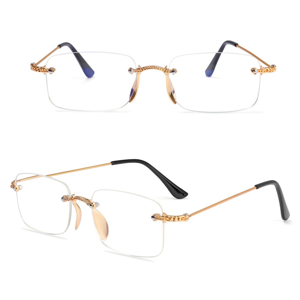Mắt Kính Đọc Sách Gọng Kim Loại Chống Tia UV Chống Ánh Sáng Xanh Thời Trang Unisex