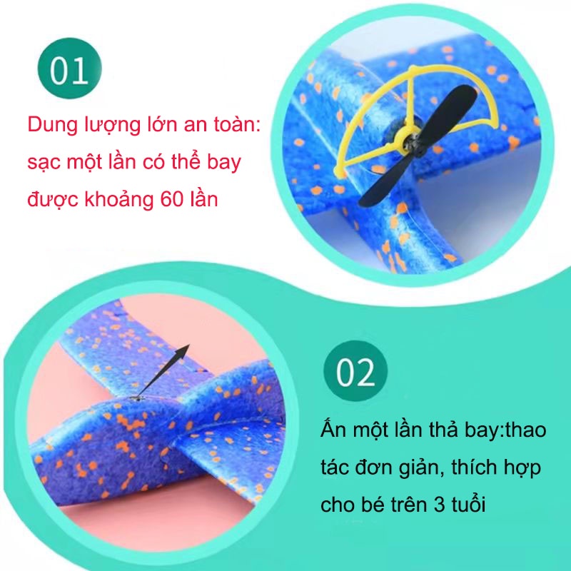 Máy bay đồ chơi cho bé - Máy bay đồ chơi ngoài trời xốp điện chống rơi lướt nhẹ, không dễ rớt, sạc USB