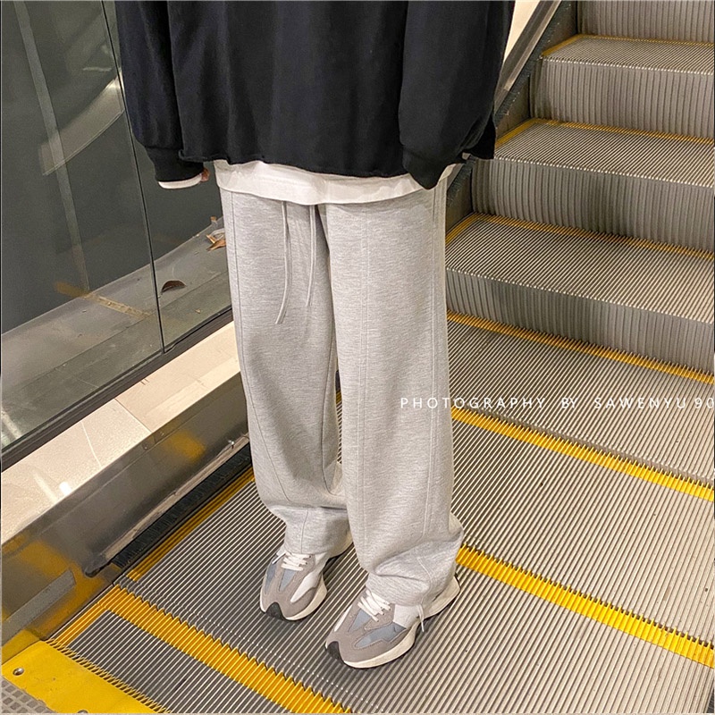 Quần ống rộng màu sắc đơn giản thời trang mùa thu cho nam