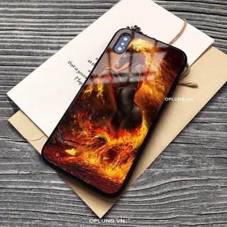 Ốp iphone tráng gương ốp mặt kính NGỰA LỬA K265