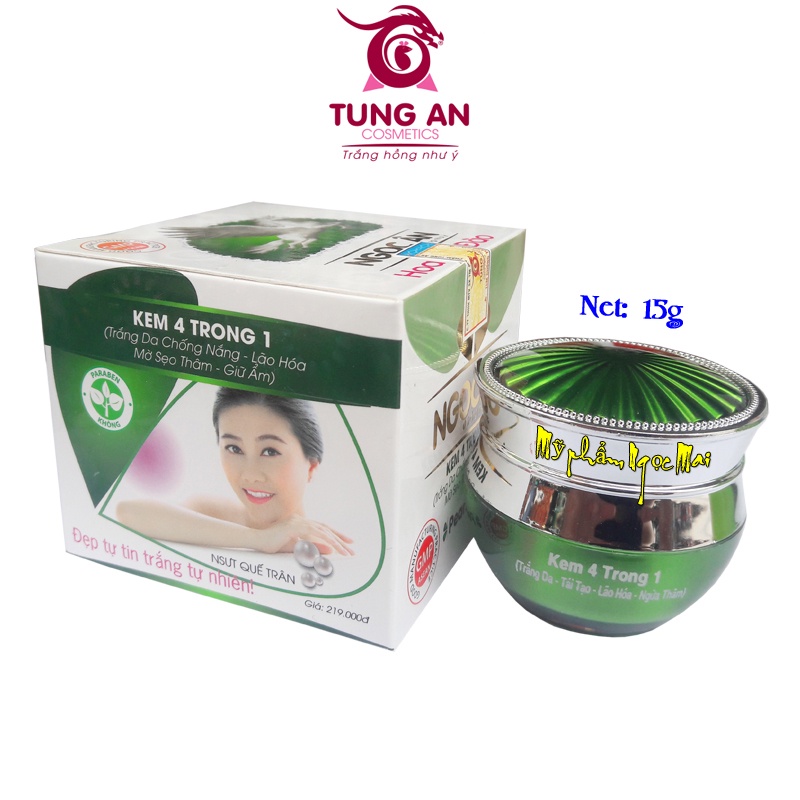 Mỹ phẩm NGỌC ÂN Kem trắng da chống nắng ngăn lão hóa mờ sẹo thâm giữ ẩm 4 trong 1 (15g)