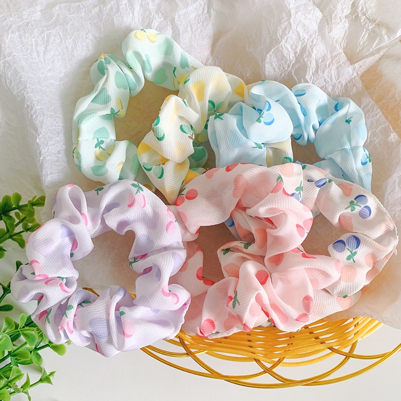 Dây cột tóc scrunchies hình trái cây nhiều màu siêu ngọt ngào style Hàn