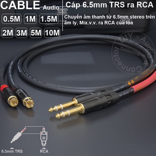 Cáp 6.5 trs ra av cho loa kiểm âm 1 cặp diy 0.5 đến 5 mét - rca to 6.5mm trs balanced