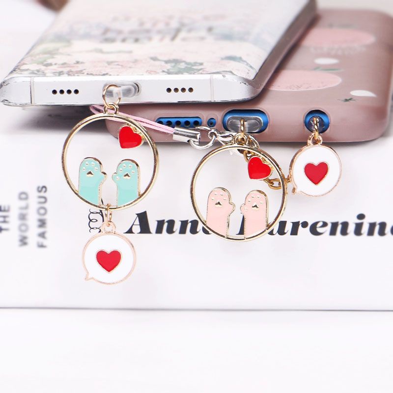 Phụ Kiện Gắn Chống Bụi Cho Cổng Sạc Điện Thoại Di Động Hình Chân Mèo Dễ Thương