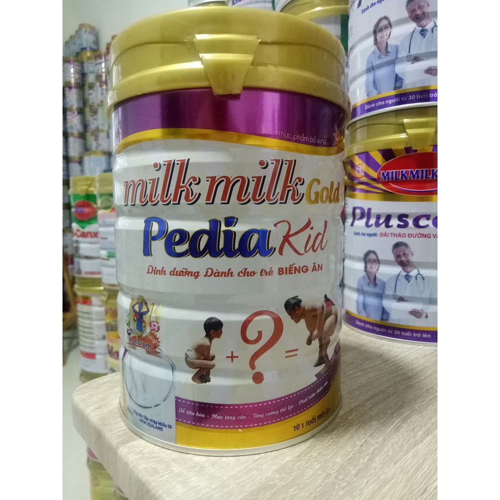 Sữa tăng cân dành cho trẻ biếng ăn, nhẹ cân Milkmilkgold Pedia Kid lon 900g