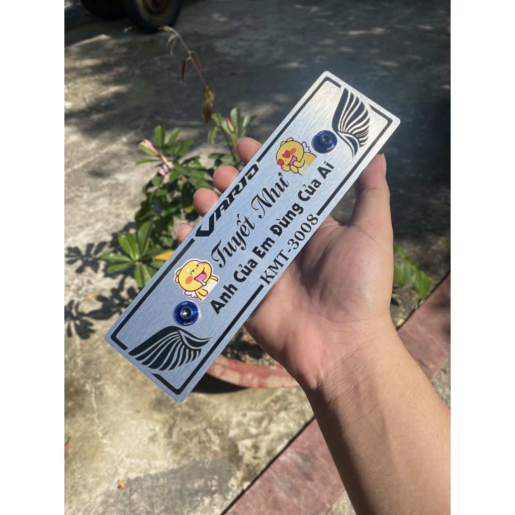 (Chất liệu Inox) Bảng tên in theo yêu cầu - Gắn mọi loại xe - Zalo tư vấn : 0944.221.656