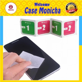 1k giấy lau cường lực ⚡freeship⚡giấy lau mắt kính 1 miếng lau ướt 1 miếng lau khô lau sạch bụi bẩn trên điện thoại