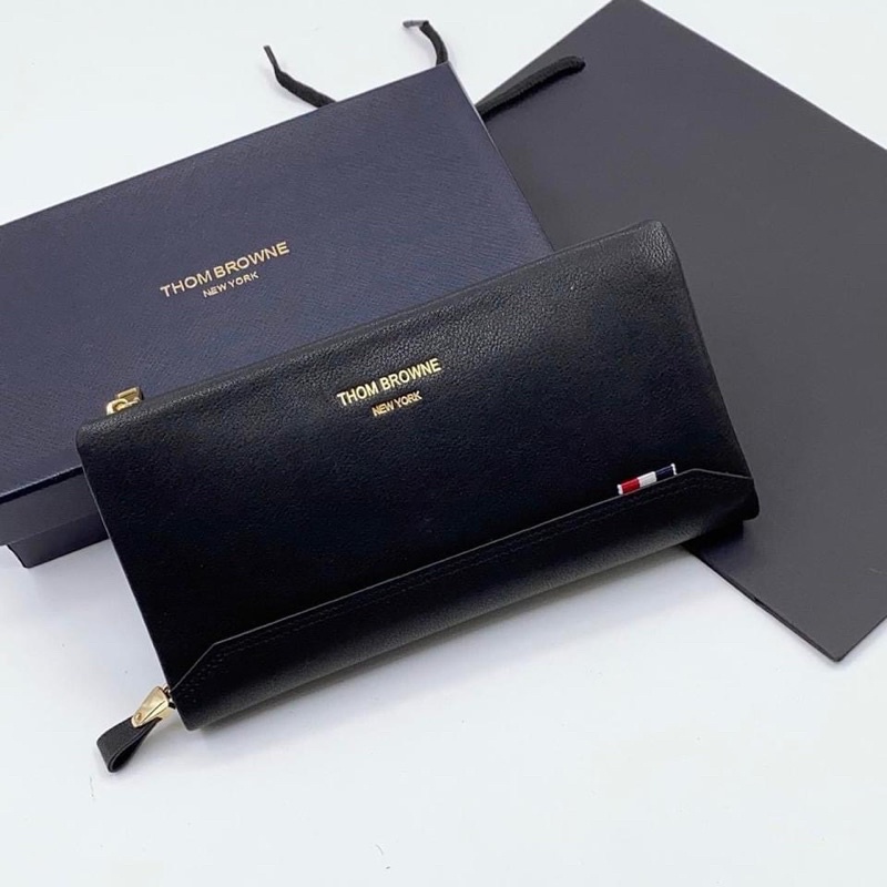 TNS-Clutch cầm tay unisex da thật cao cấp nhiều ngăn Thom clutch-màu đen classic