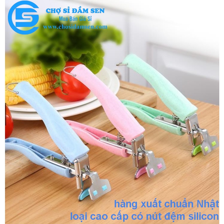 (CaoCấp nút đệm silicon)Kẹp Gắp Đồ Nóng, Đồ Hấp KIM LOẠI Thông Minh - Dụng Cụ Gắp Inox Có Lò Xo G309-Kepnong
