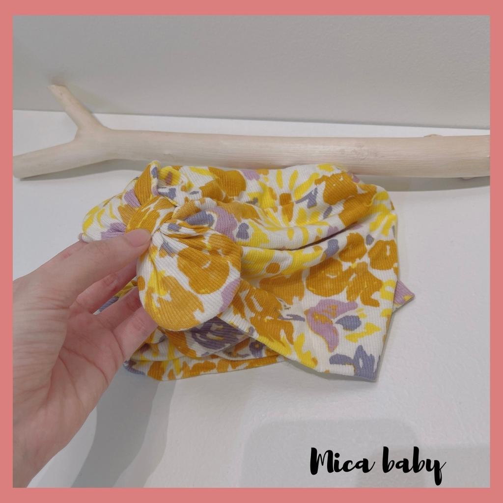 Mũ nón turban chất cotton co dãn họa tiết sắc màu xinh xắn cho bé gái MTB168 Mica baby
