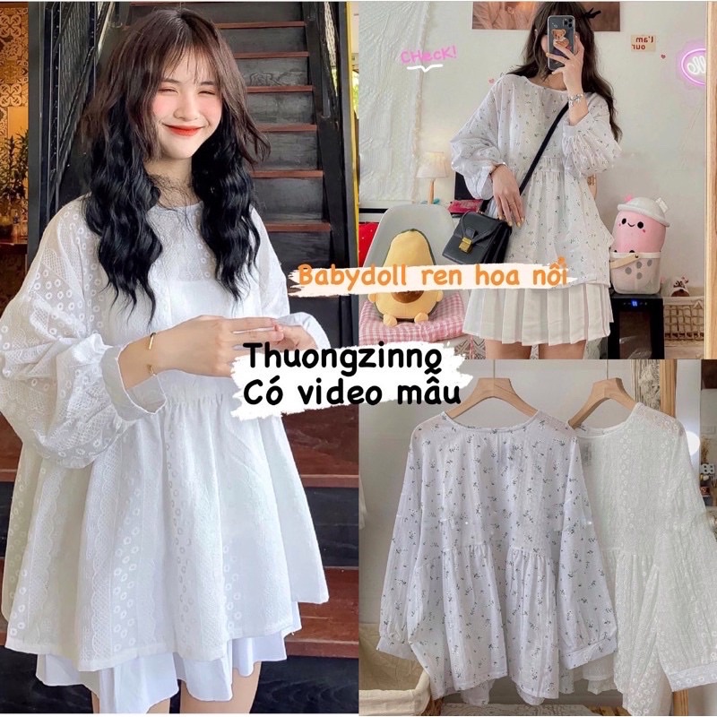 [GIÁ SỈ] ÁO BABYDOLL THÊU NỔI NHIỀU MÀU