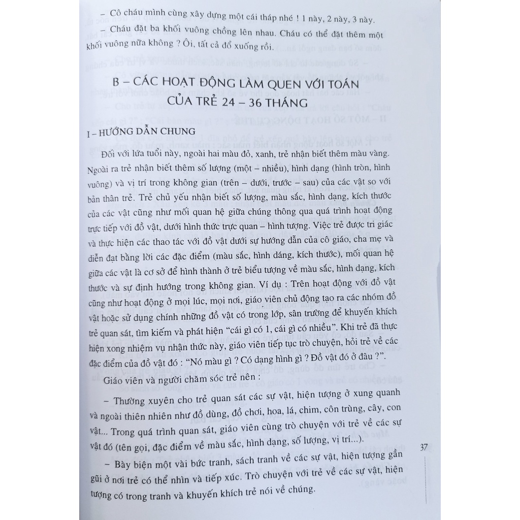 Sách - Các hoạt động làm quen với Toán của trẻ mầm non