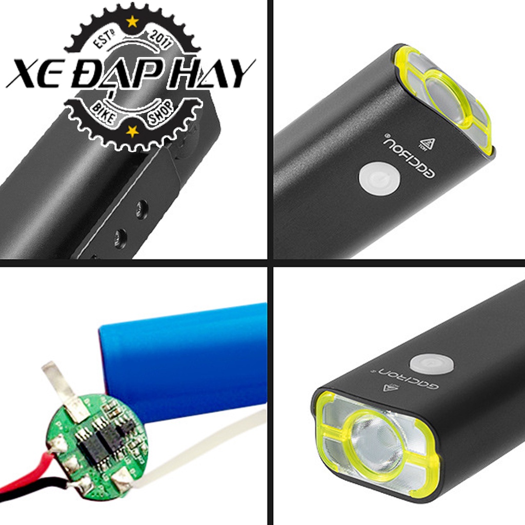 Đèn Pha Xe Đạp Gaciron V9C -400 Lumen LED Siêu Sáng | Pin 2500 mAh, Sạc USB, Chống Nước Mưa | Sáng Tối Đa 8 Giờ