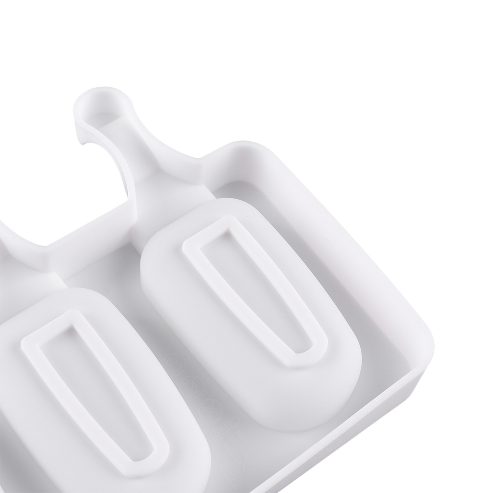 Khuôn Silicone Làm Kem Que Hình Oval 4/8 Ngăn Kèm Que Tiện Dụng Cho Nhà Bếp