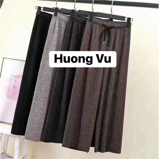 Quần suông dạ dập ly cạp chun