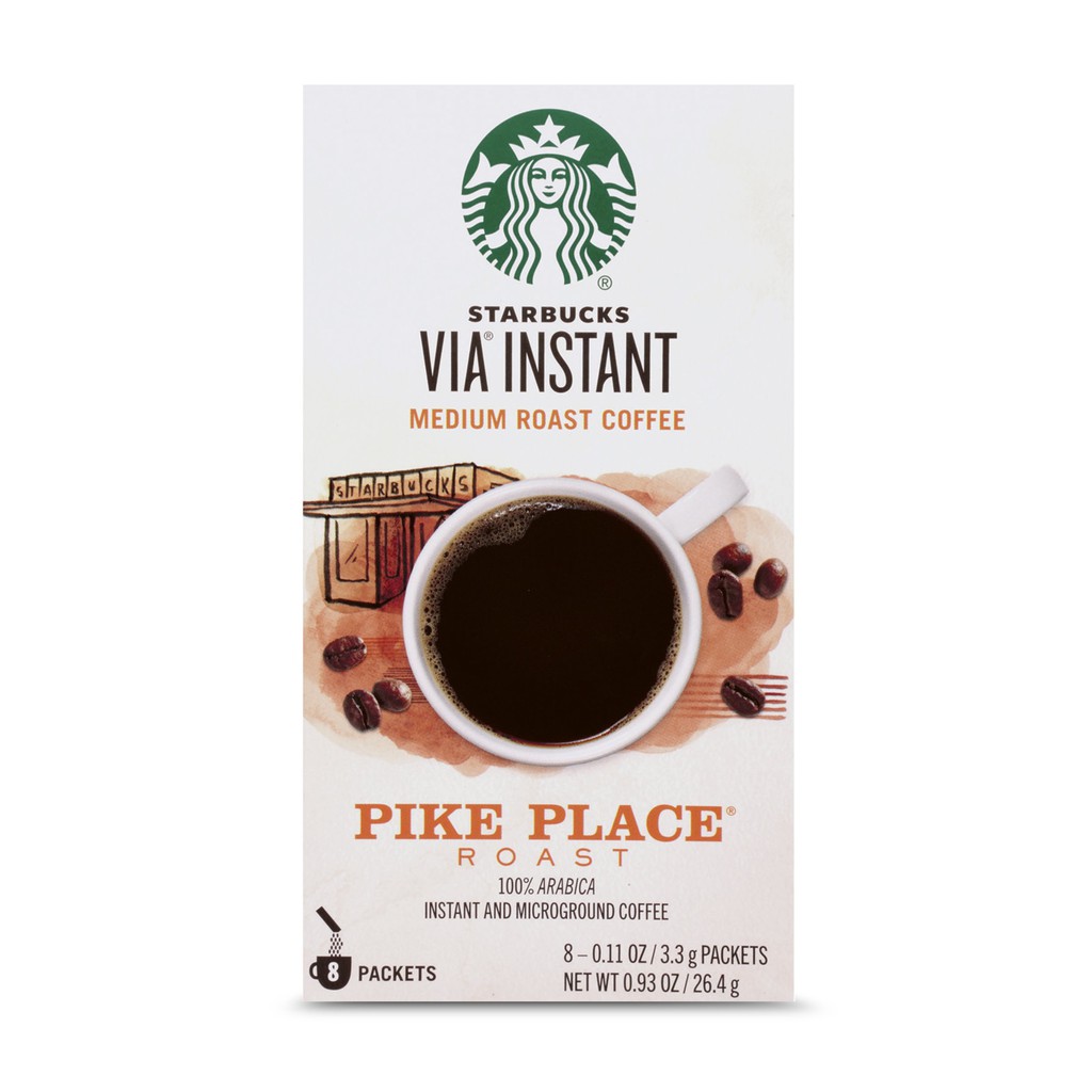 Starbucks Via Instant Medium Roast Coffee  hộp 8 gói 26,4g date 04.2024