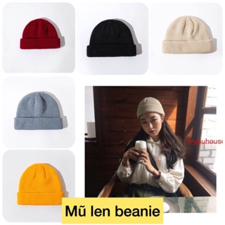 Mũ len Beanie Hàn Quốc unisex dáng ngắn (ảnh thật)