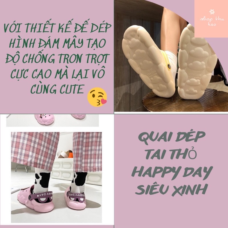 Dép Sục Nữ_Dép Sục Cô Gái Happy Day Cực Cute Hót 2022