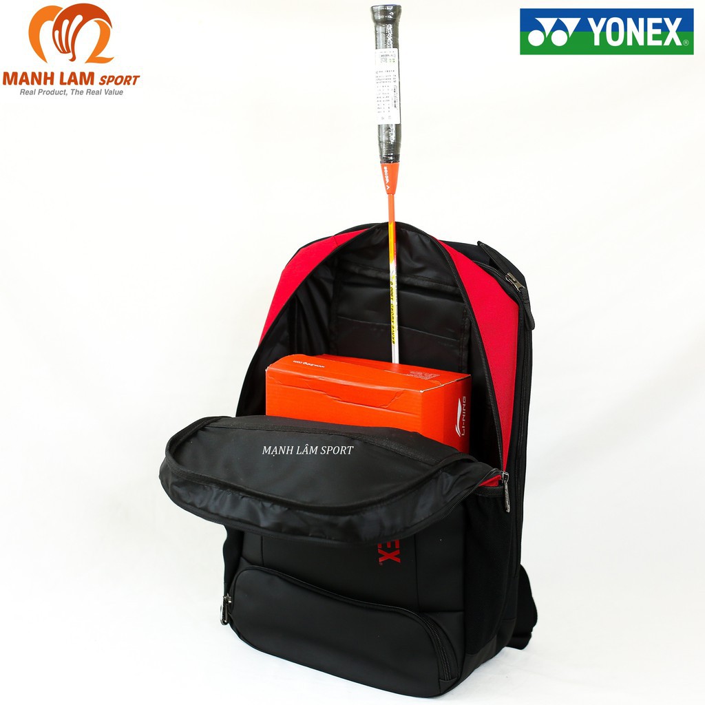 [TẶNG TẤT] Balo cầu lông yonex BAG2018S Đen Đỏ