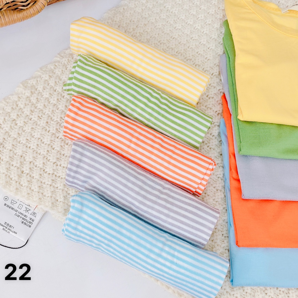 Bộ cọc tay quần sọc nhuyễn, thun lạnh minky mom,cho bé trai, gái từ 7kg đến 30kg M 22