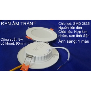 [X-LED] Đèn âm trần thạch cao 9w - Phi 90