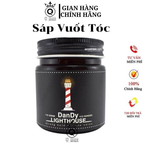 Sáp Vuốt Tóc Nam Clay DANDY LightHouse 100g, Sáp clay wax giá rẻ tạo kiểu giữ nếp 24h mùi thơm nam tính quyến rũ