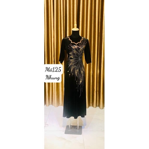 ĐẦM DẠ HỘI TRUNG NIÊN VẢI NHUNG M125