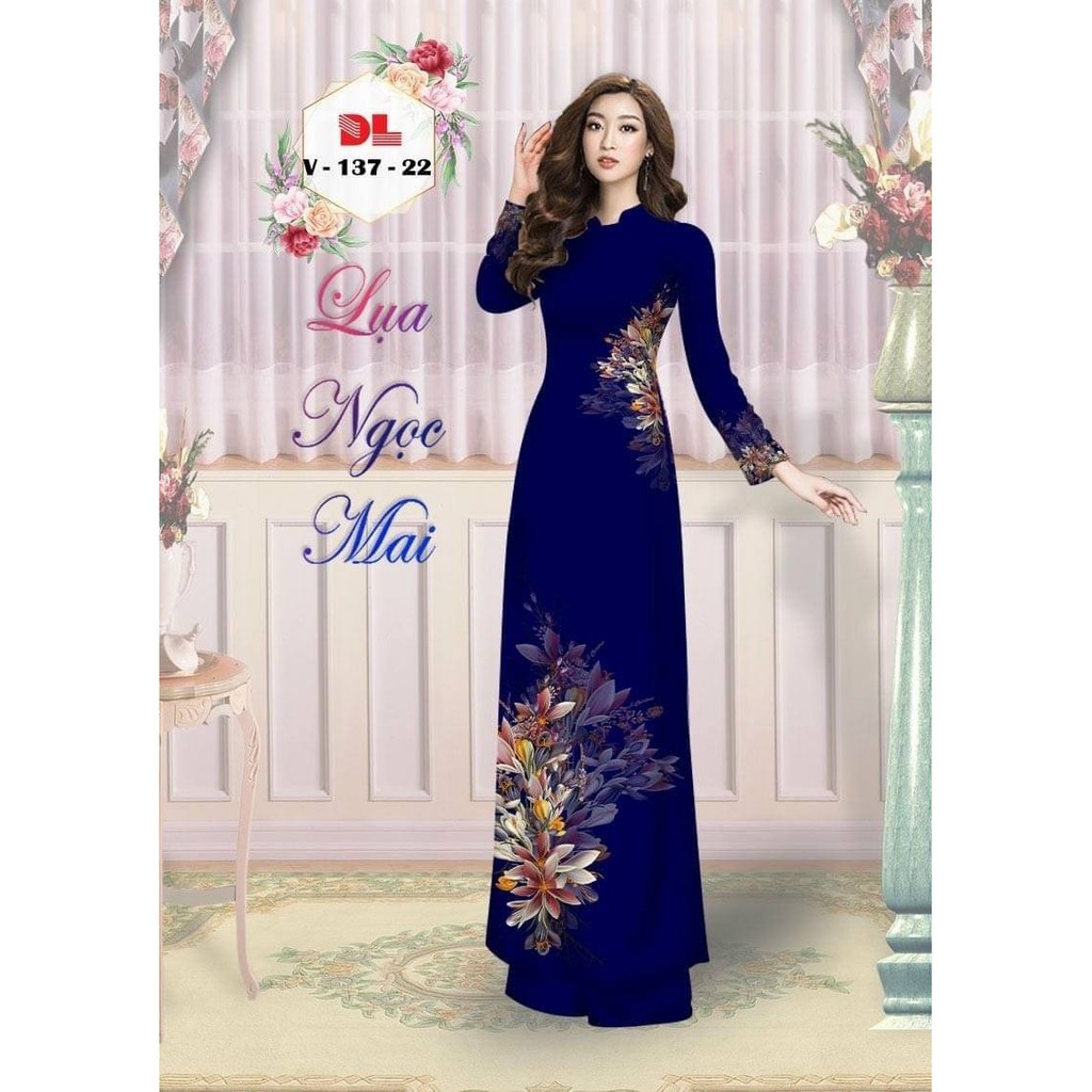 Vải áo dài in 3D họa tiết xinh, hình thật HOT