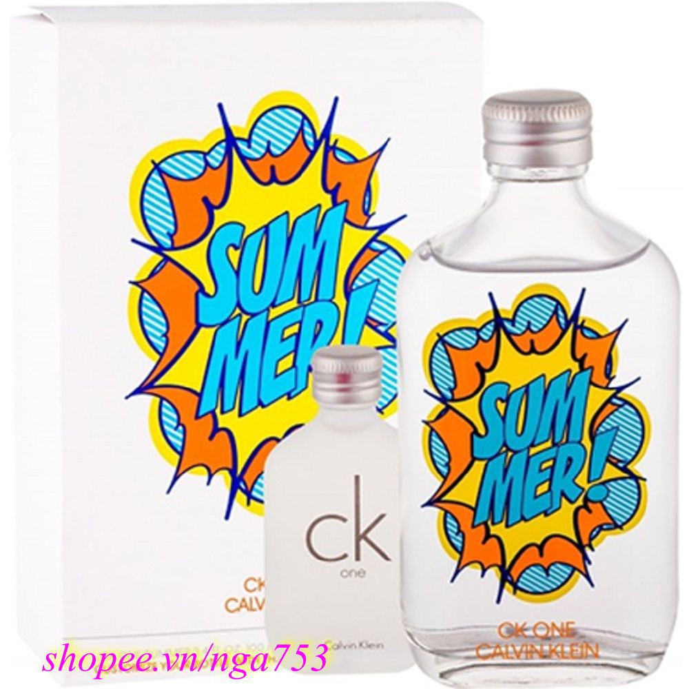 Bộ 02 Chai Nước Hoa Unisex 100ml Calvin Klein Ck One Summer Và Ck One 15ml, Chính Hãng.