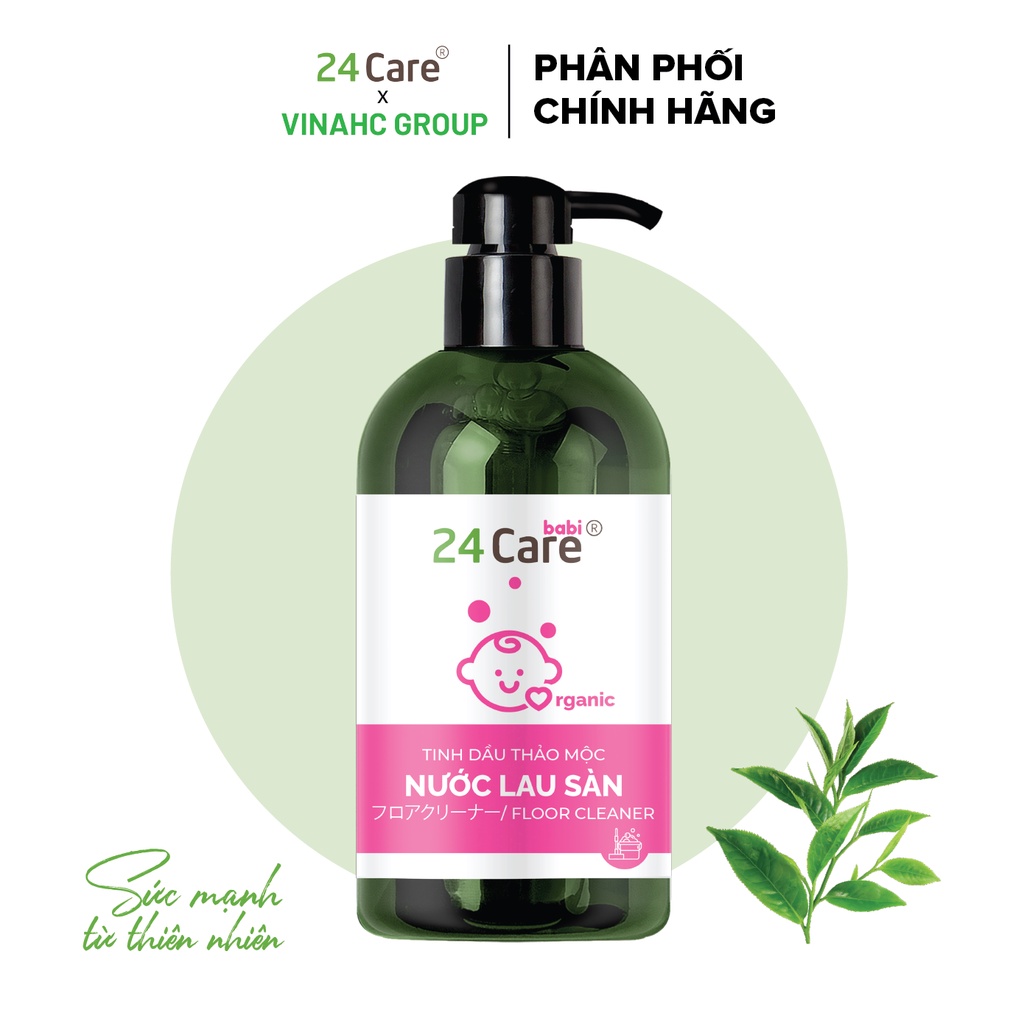 Nước lau sàn đuổi muỗi cho bé hữu cơ 24CareBaby - đặc biệt dành cho bé dưới 2 tuổi, diệt khuẩn tối đa, không bết rít