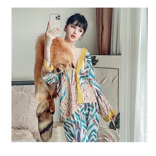 BỘ LỤA KIMONO CỔ V HỌA TIẾT 01 CAO CẤP