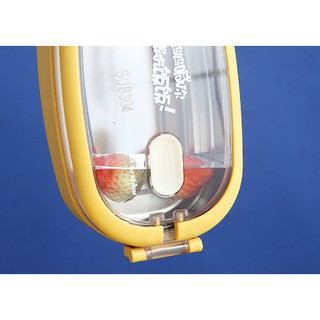 Hộp cơm văn phòng 2 tầng inox có quai xách tiện dụng, dùng được trong lò vi sóng