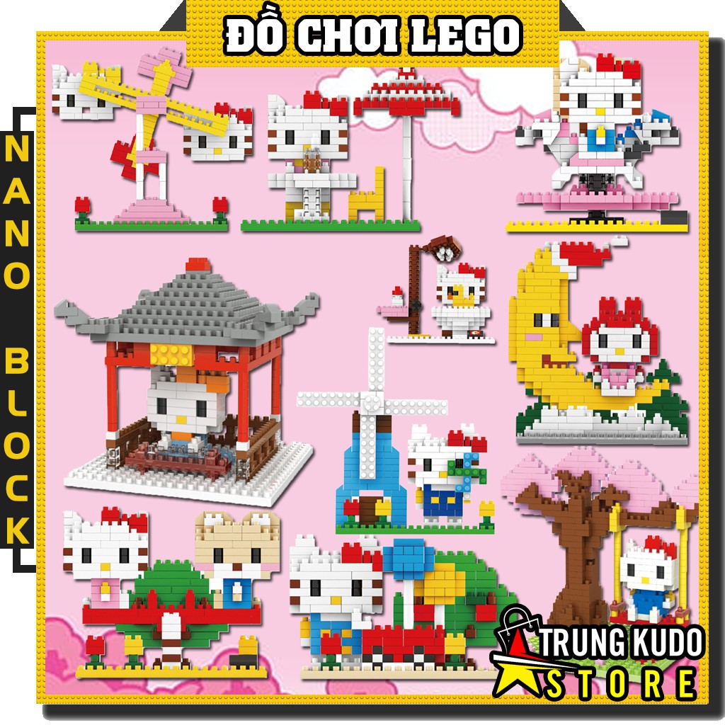 Lego Hello Kitty Đáng Yêu Cho Trẻ - Đồ chơi xếp hình Hello Kitty dạng Nanoblock thích hợp làm quà tặng cho bé gái