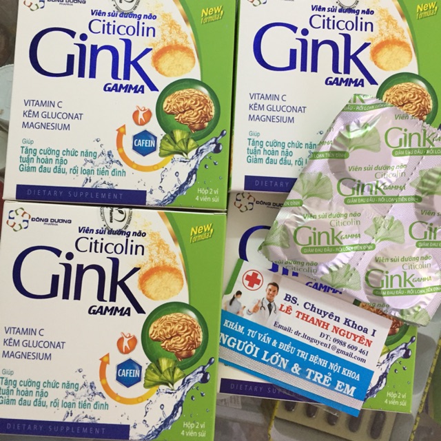 ✅(chính hãng cực hay)Viên SỦI dưỡng não CITICOLIN GINKO GAMMA-giảm đau đầu,rối loạn tiền đình,tăng tuần hoàn não
