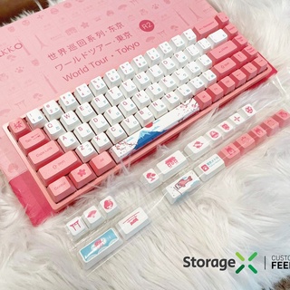 Bàn phím cơ màu hồng dành cho nữ văn phòng AKKO 3068B 3084B Plus World Tour Tokyo R2 (Bluetooth / Hotswap / LED RGB)